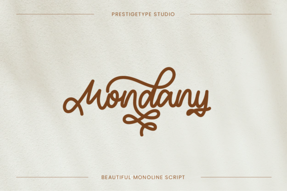 Mondany: A Monoline Script Font for Elegant Designs